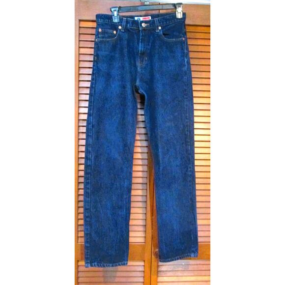 Arizona Women's Blue Denim Jeans Pockets Gold Stitching Cotton Size 7 Mid-Rise - Picture 1 of 6